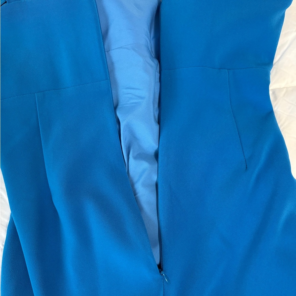 Halston Olivia Gown One Shoulder Peacock Azur Blue - Picture 11 of 15